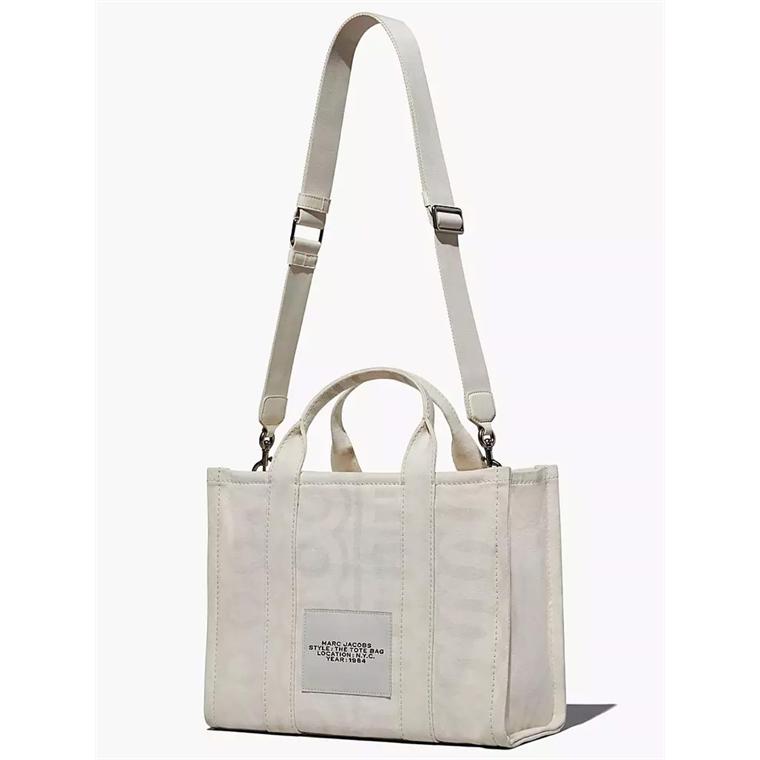 Marc Jacobs The Outline Monogram Medium Tote Bag, Eggshell/Optic White